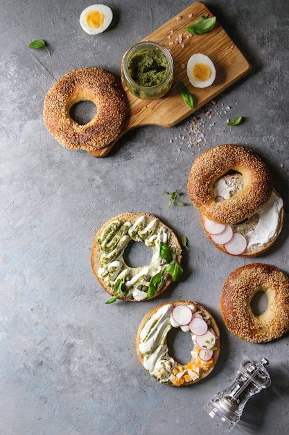 Bagels with cream cheese