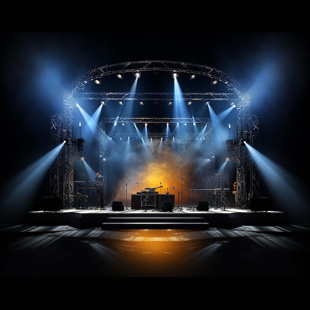 baground concert stage with screen and spotlights