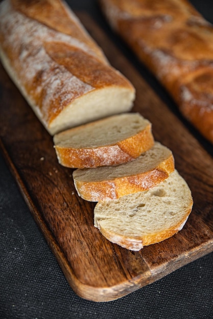 baguette bread soft bun fresh bakery food snack on the table copy space food background rustic