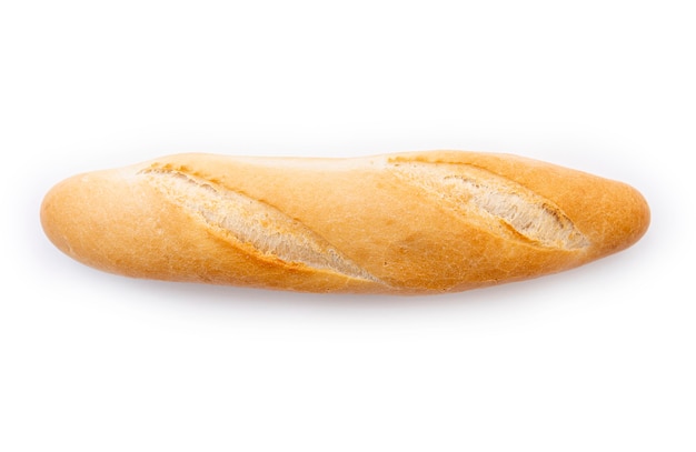 Baguette, French bread, loaf isolated on white background