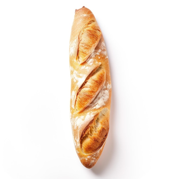 Baguette on white background