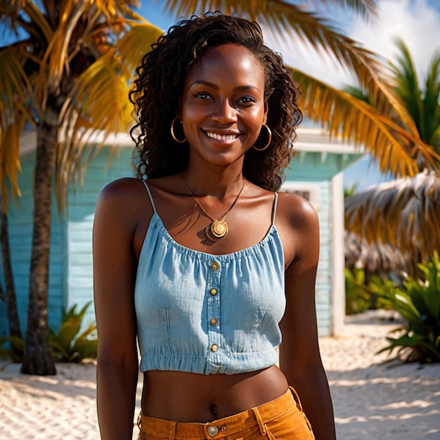 Photo bahamanian woman from bahamas typical national citizen