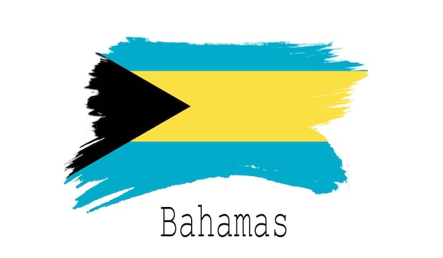 Bahamas flag on white background