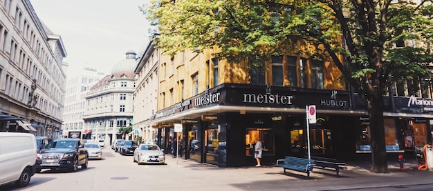 Bahnhofstrasse in Zurich Switzerland main downtown street in the city center