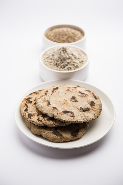 Bajra or sorghum ki roti or pearl millet flat bread