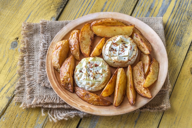 Baked Camembert cheese with potato