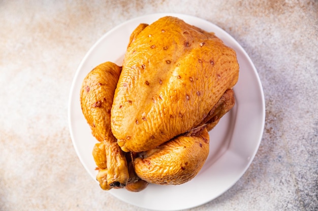 baked chicken or turkey holiday dish bird delicious snack healthy meal food snack diet on the table