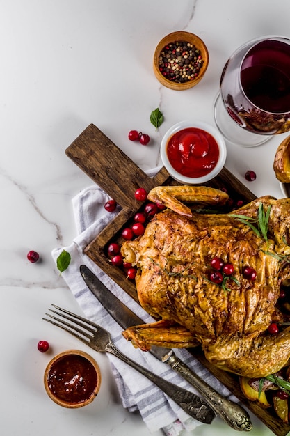 Baked chicken with cranberry and herbs