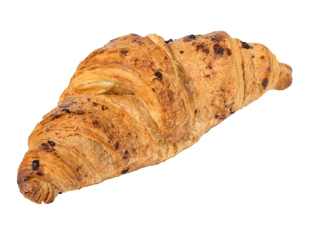 Baked croissant on a white isolated background