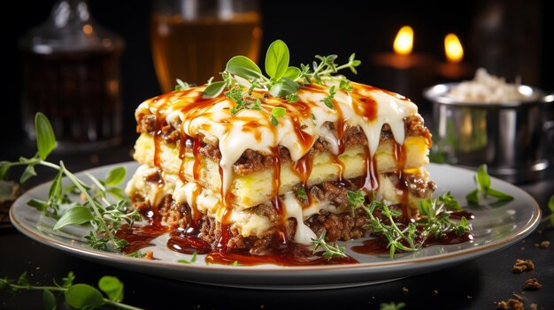 Baked lasagna with gourmet Italian Bolognese sauce