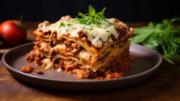 baked lasagna with gourmet italian bolognese sauce