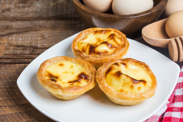 Baked pies on a dish