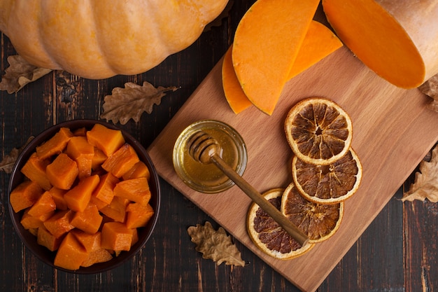 Baked pumpkin with honey