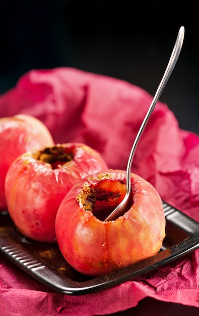 Baked red apples