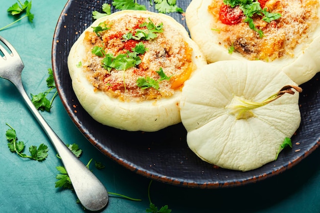 Baked squash and zucchini with quinoa