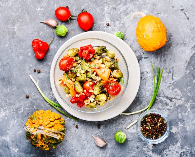 Baked vegetable salad