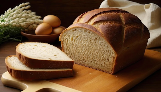 Baked wheat bread by generative AI