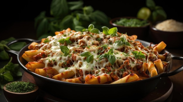 baked ziti food professional photography Generative Ai