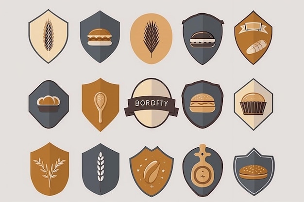 Photo bakery badges pack in a retro style