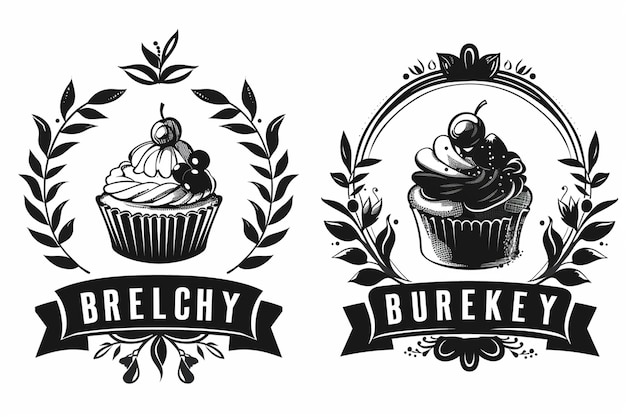 Photo bakery black white emblems