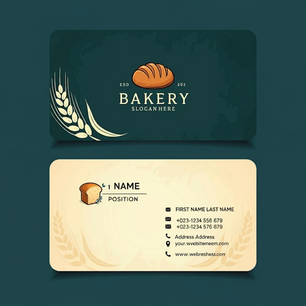 Photo a bakery card with a picture of a bakery that says bakery on it