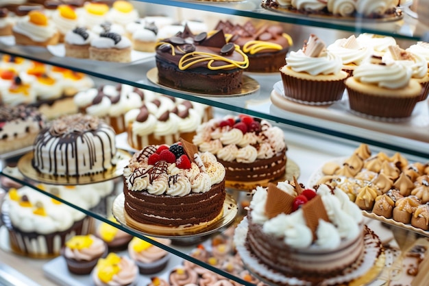 Bakery Display with Assorted Desserts