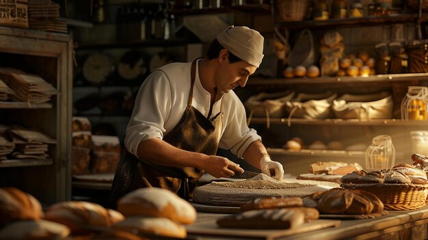 Bakery Owner Meticulously Inspecting Quality