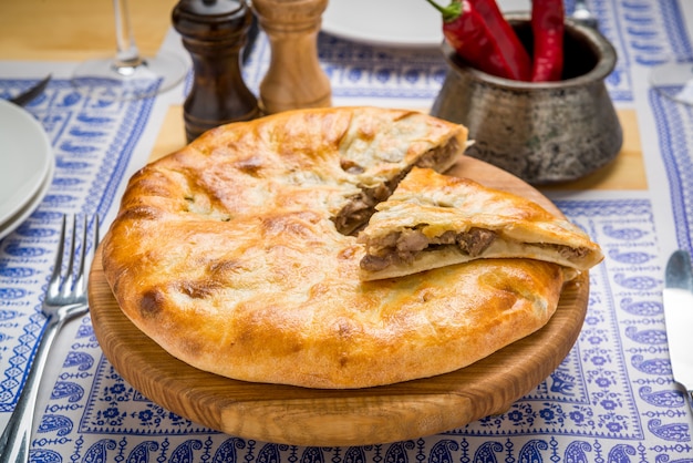 Bakery product kubdari in Georgian