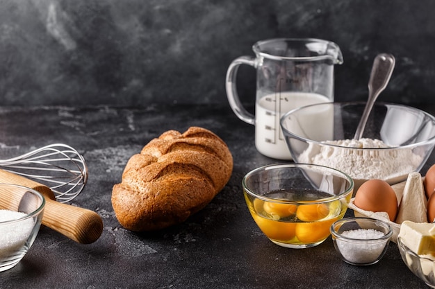 Bakery products flour eggs milk