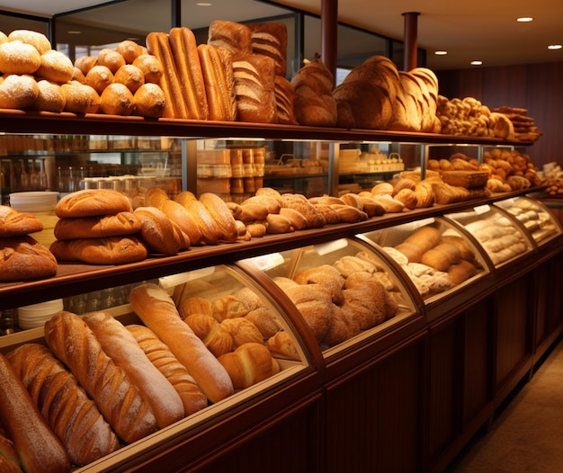 Bakery section filled with fresh baked bread