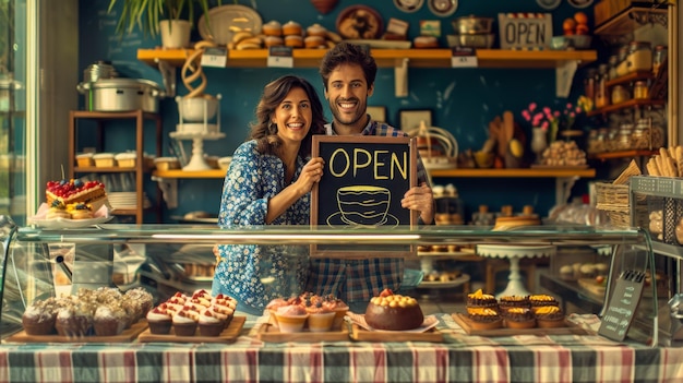 Photo the bakery shop owners