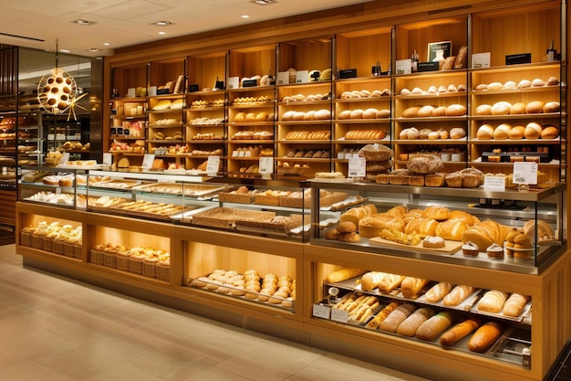 Bakery Shop with Elegant Bread Display