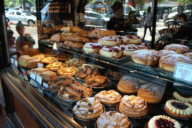 Bakery Shop with Elegant Coffee and Pastries