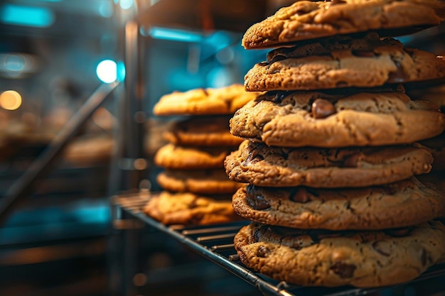 Bakery Shop with Freshly Made Cookies Display