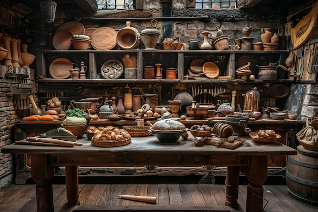 Bakery shop with products