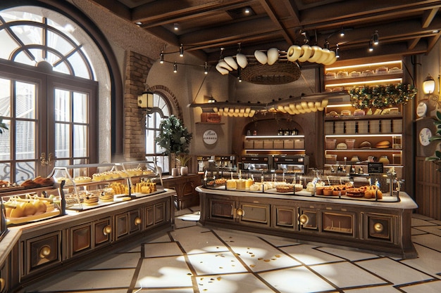 Bakery Shop with Rustic Bakery Decor