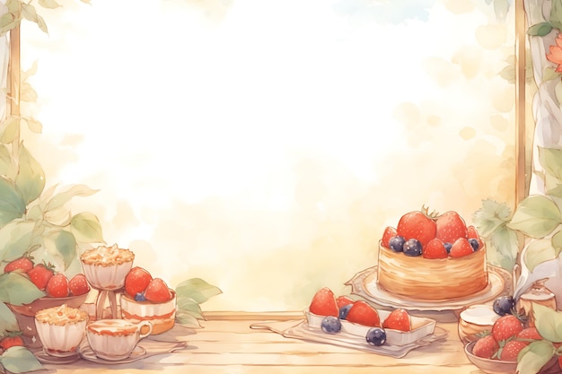 Bakery sweet food frame background