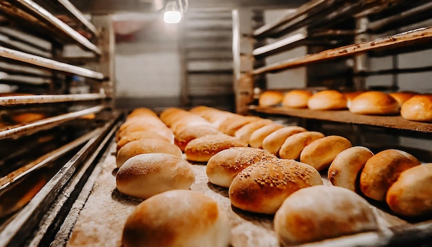 Bakery with freshly baked bread warm and fragrant Warm colors