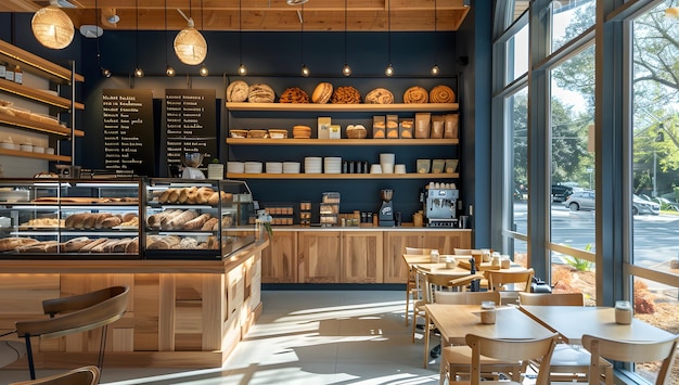 a bakery with a menu of bakery and a menu for the bakery