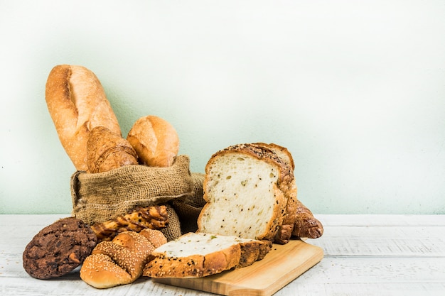 bakery on wood white background