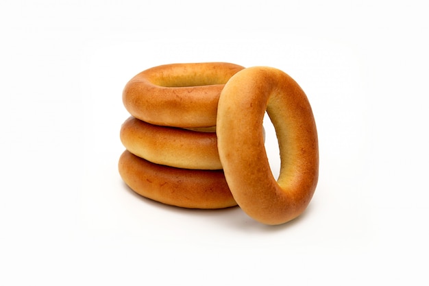 Baking bagel or bagel ring on white