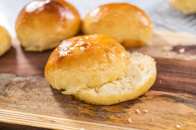 Baking brioche buns