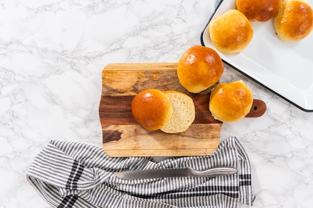 Baking brioche buns