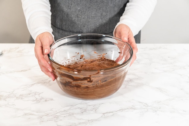 Baking chocolate cupcakes with decadent chocolate frosting