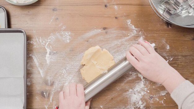 Baking Christmas sugar cookies for Santa.