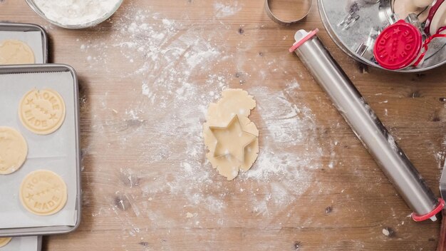 Baking Christmas sugar cookies for Santa.