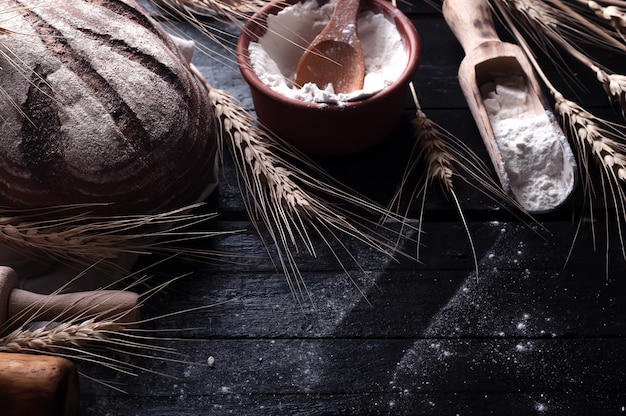 Baking ingredients. Food background