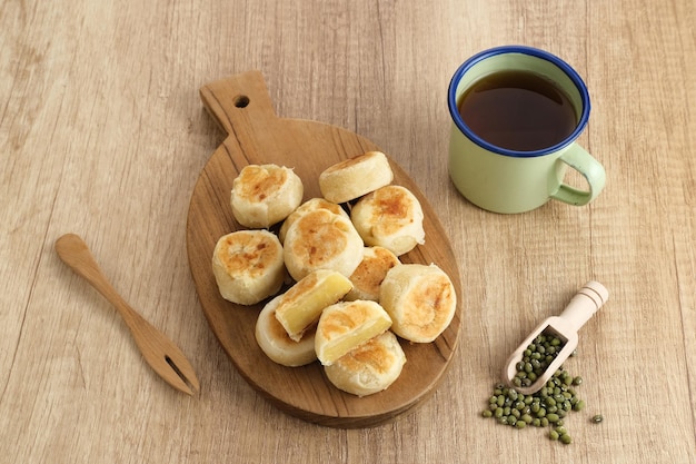 Bakpia, Bakpia Pathok is a typical Yogjakarta food made from a mixture of green beans, flour, sugar