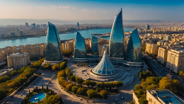 Baku Azerbaijan city panorama