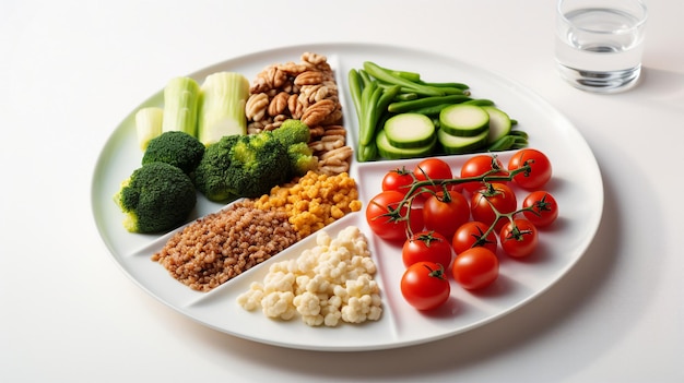 balabced diet plate vegetables